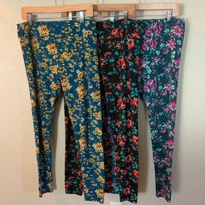3 Lularoe Tall & Curvy Floral Leggings